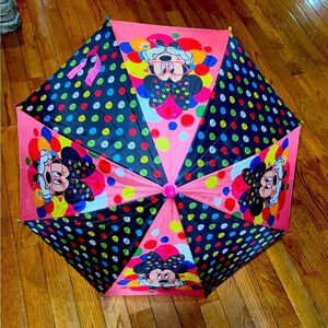 DISNEY Minnie Mouse Children’s Kid/Girl Plastic Polyester Umbrella Sun Protector